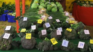 Vegetables displayed during the crop competition and exhibition  
